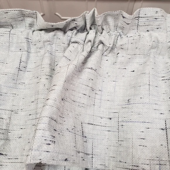 Sears Drapes 48W x 62L Tweed Print Pinch Pleat Curtains Blue VTG 50s 60s NEW